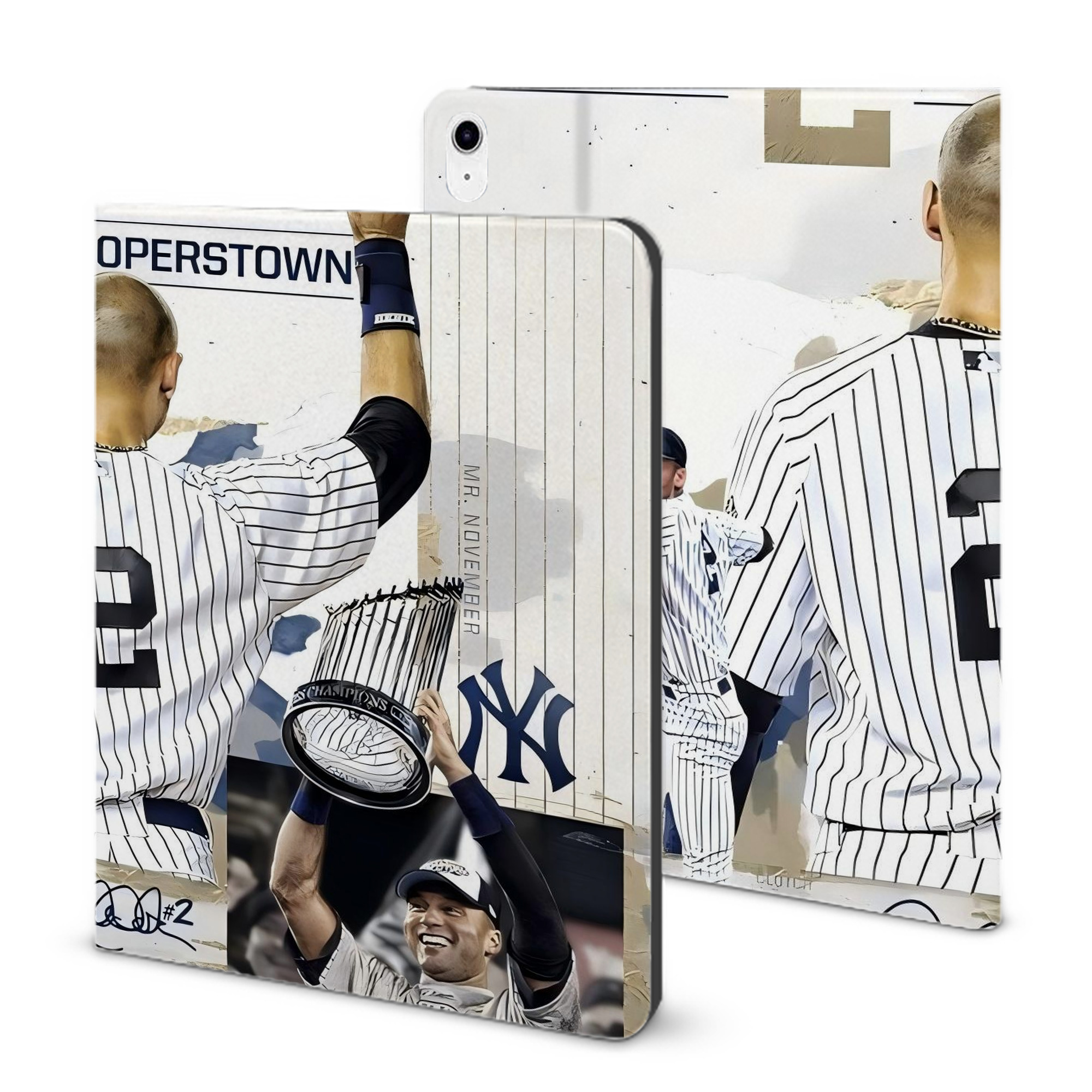 Derek Jeter 58 IPad Case Without Pencil Slot – Book-Style Cover With PU Leather & TPU – Slim, Durable, Scratch-Resistant, Full Protection & Easy Access